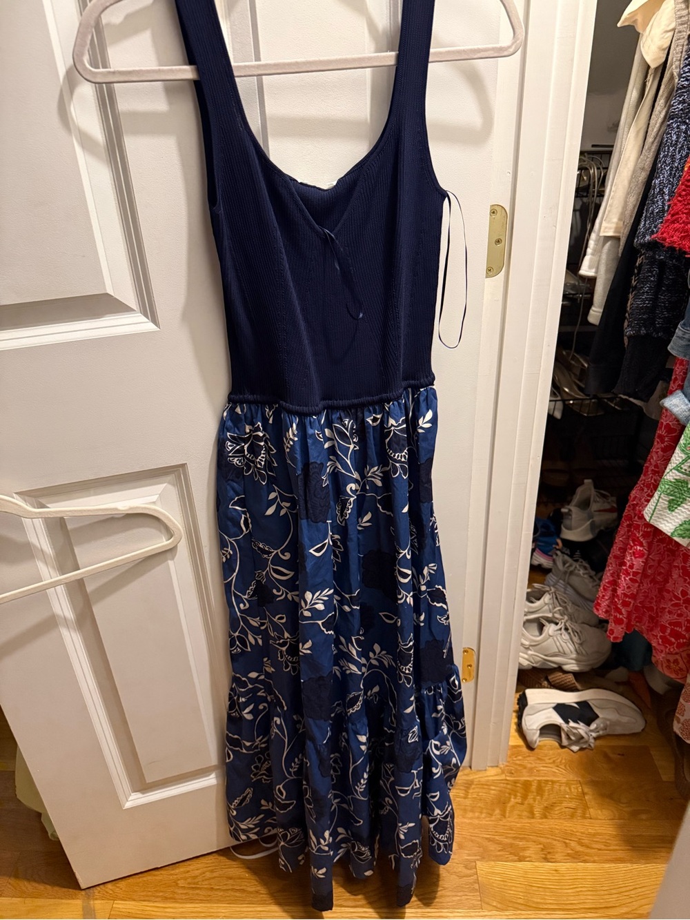 Lucky Brand Navy Blue Floral Maxi Dress
